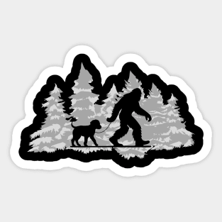 Dog Walker Animal Lover Bigfoot Sticker